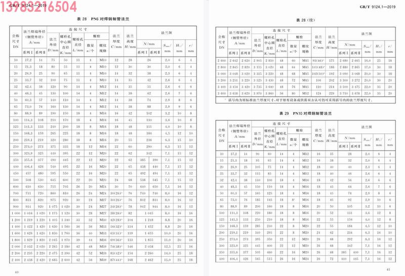 重庆国标带颈对焊法兰WN HG/T20592-2009(图11)